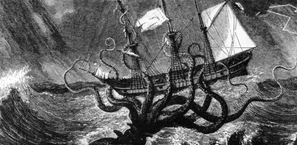 Der Kraken ist ein aggressives Seeungeheuer der Mythologie. Doch die Bedrohung durch die Mutante XBB.1.5 ist real. - Copyright: Mary Evans Picture Library/Wikimedia