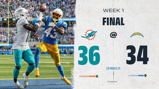 Everything to know from Chargers' loss to Dolphins in Week 1