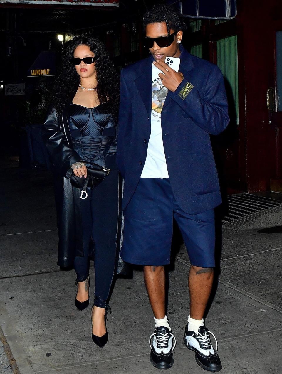 *EXCLUSIVE* Rihanna and ASAP Rocky go for a late-night dinner date in NYC