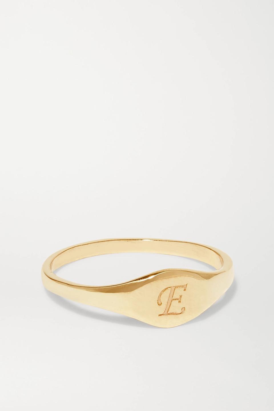 Alphabet Mini Pinky gold ring