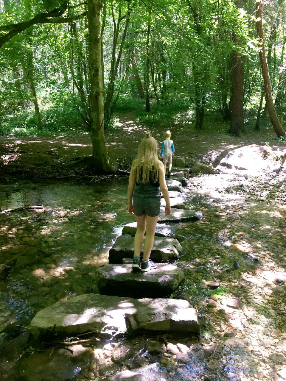 They went for a hike near their Welsh home - and pretended it was the Dordogne (SWNS)