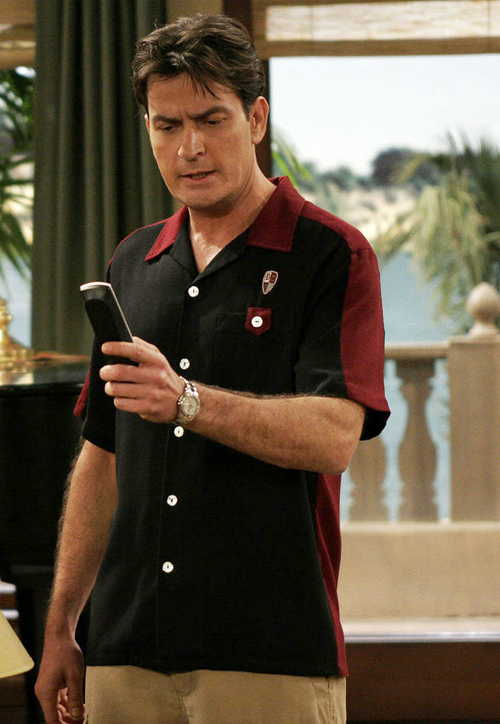 Charlie Sheen in Bowling Shirts