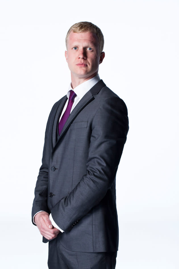 <b>The Apprentice 2012 - Meet the boys</b><br><br> <b>Adam Corbally</b><br><br> <b>Age:</b> 32<br> <b>Occupation:</b> Market Trader<br> <b>Lives:</b> Derbyshire, UK<br><br> <b>He Says:</b> “I get too excited, but that shows my passion, it shows my drive and it shows my ability.”<br><br> <b>[Related story: </b><span><b>More Apprentice 2012 details</b></span><b>]</b>