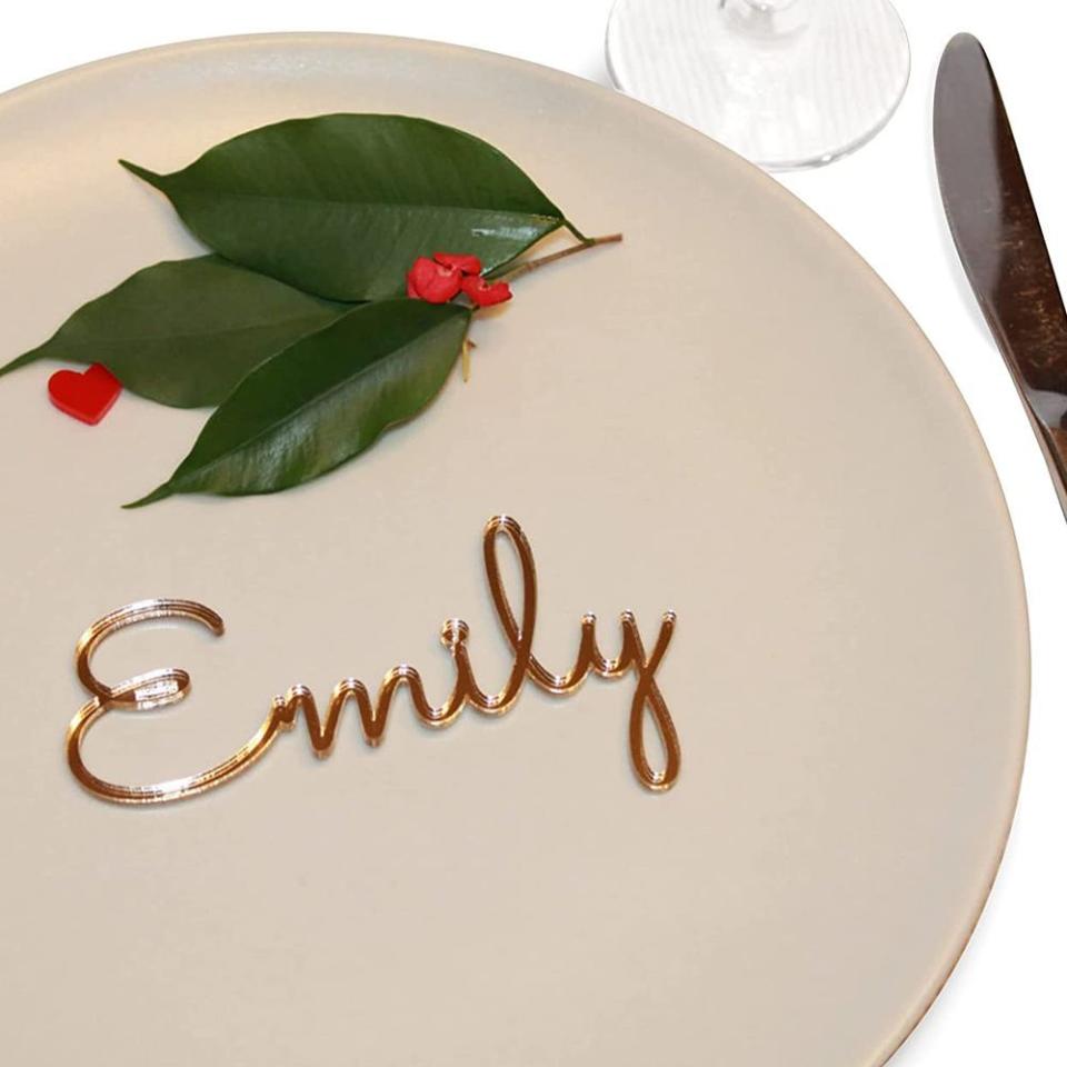4) Personalized Wedding Signs Acrylic Place Cards