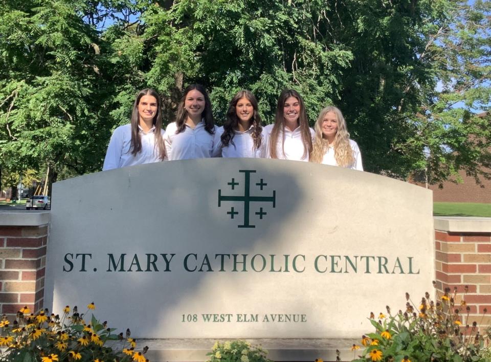 St. Mary Catholic Central High School's homecoming queen candidates are (from left) Ana Cuccia, Macy Carlton, Claire Leach, Hannah Borer and Leah DeSarbo.