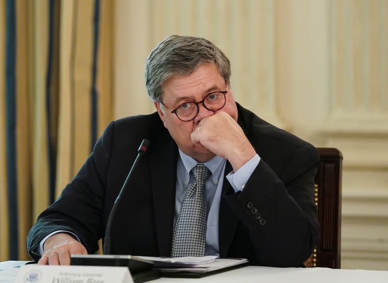 Attorney General Barr attends Trump meeting with law enforcement at the White House in Washington