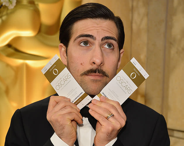 Actor Jason Schwartzman arrives at the Oscars. (Credit: Getty)