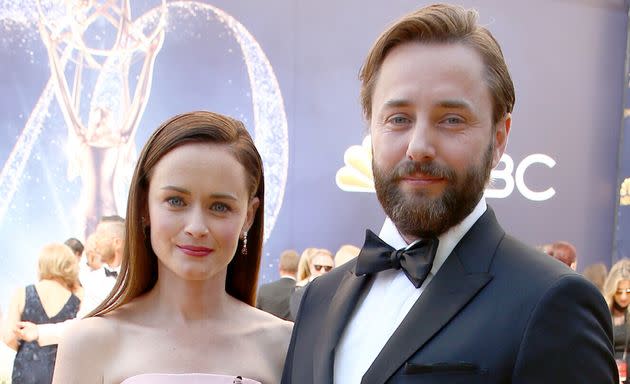 Alexis Bledel, left, and Vincent Kartheiser arrive at the 70th Primetime Emmy Awards on Sept. 17, 2018, at the Microsoft Theater in Los Angeles. (Photo: via Associated Press)