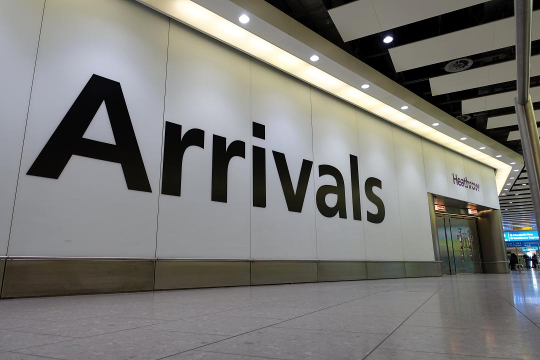 London, England, UK - April 4th 2024: Arrivals area at Heathrow Airport Terminal 4