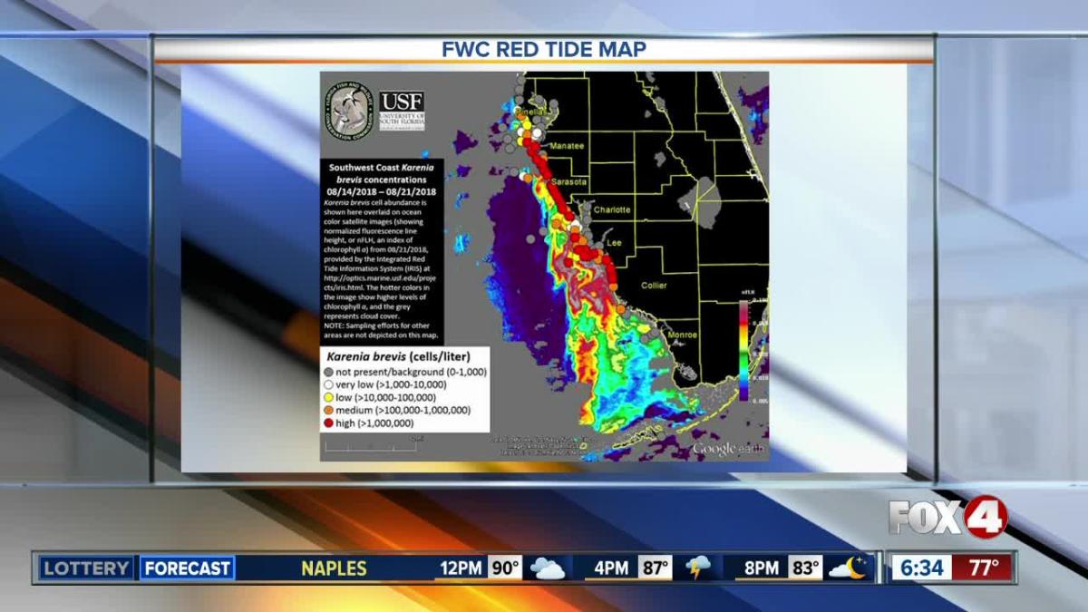 Updated FWC red tide map