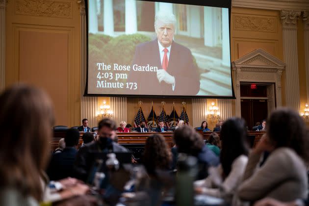 Testimony at Thursday's hearing revealed that Trump ignored language from aides to urge his supporters to stop the violence, and instead ad-libbed a statement that again repeated his lies about having the election 