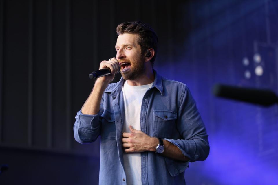 Brett Eldredge performs at his Songs About You album release party 6/10/22 at Skydeck in Nashville