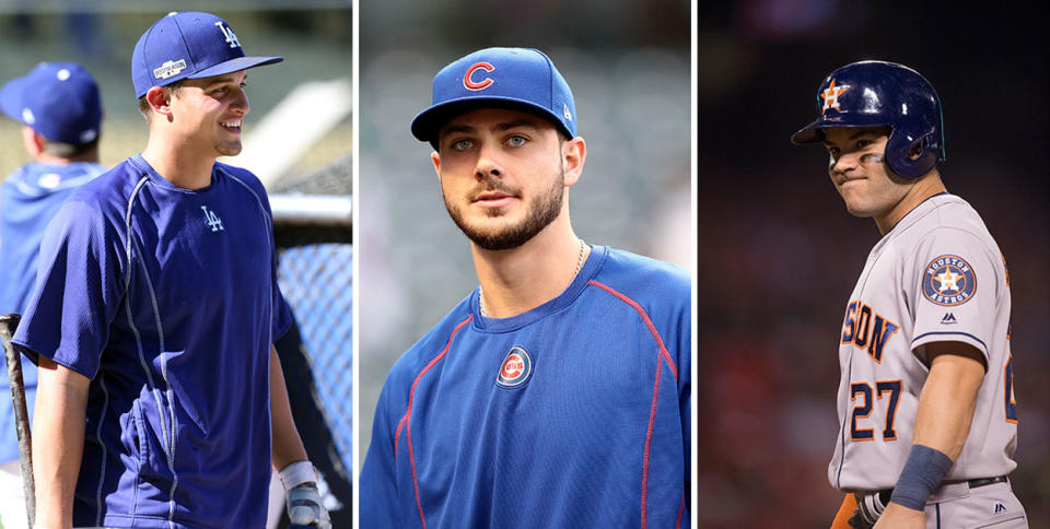 Corey Seager, Kris Bryant and Joe Altuve are expected to be among the finalists for MLB's postseason awards. (Getty Images)