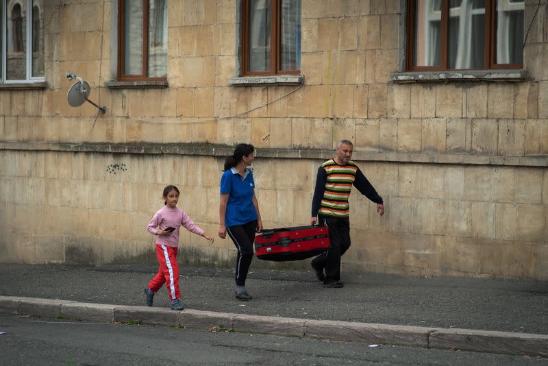 A picture and its story: Fleeing from Nagorno-Karabakh on the mountain road west