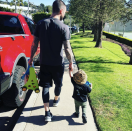 <p>Daddy-daughter day out! With a new baby in the house, the Maroon 5 frontman made some quality time for his first born, Dusty Rose, 1, as they went out for a stroll. “You and me baby…” he wrote.(Photo: <a rel="nofollow noopener" href="https://www.instagram.com/p/BgBz9fSBAg2/?taken-by=adamlevine" target="_blank" data-ylk="slk:Adam Levine via Instagram;elm:context_link;itc:0;sec:content-canvas" class="link ">Adam Levine via Instagram</a>) </p>