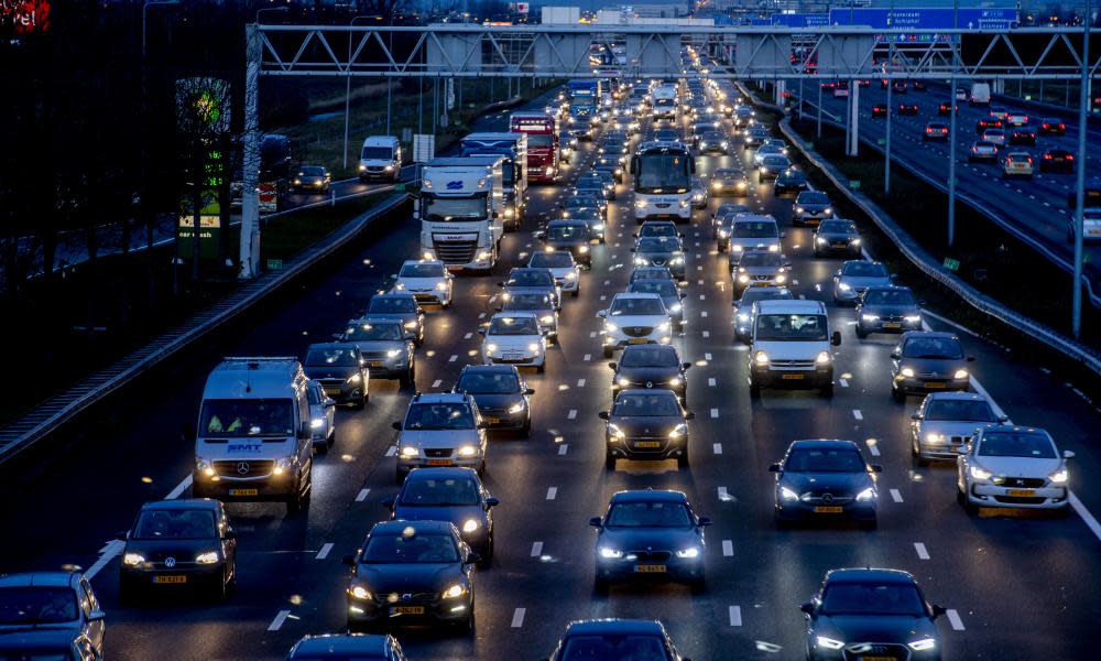 A traffic jam in Amsterdam