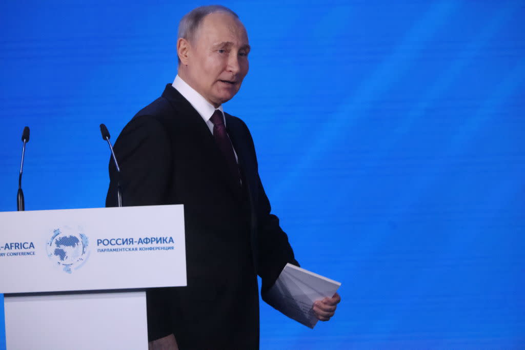 Russian President Vladimir Putin at the Russia-Africa International Parliamentary Conference in Moscow in March.