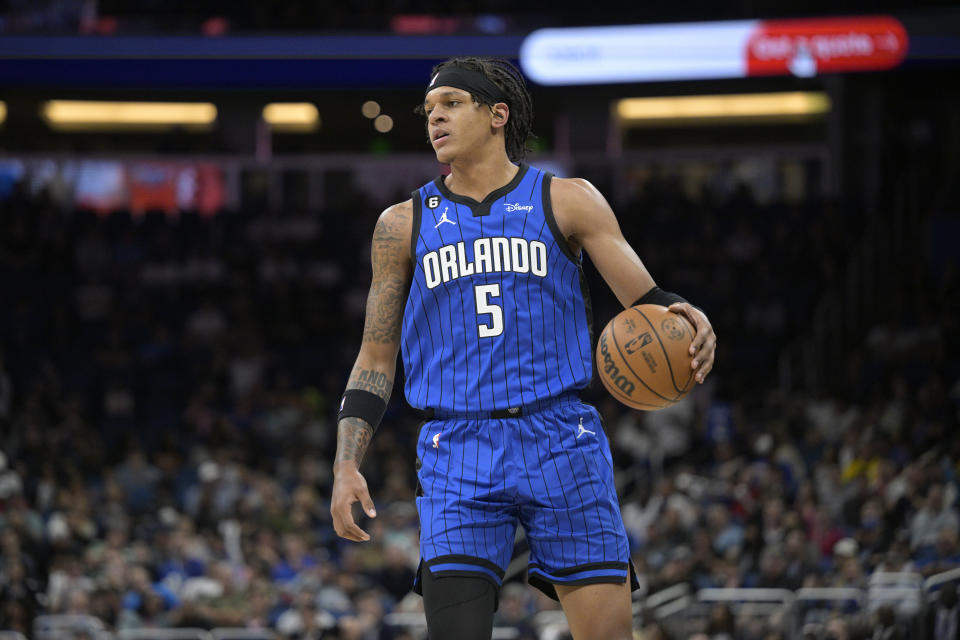 Orlando Magic forward Paolo Banchero has been better in reality than in fantasy as a rookie. (AP Photo/Phelan M. Ebenhack)