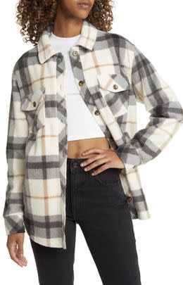 A plaid fleece shacket to bring your flannel game to a whole new level