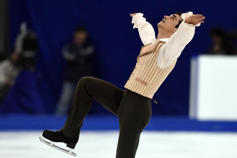 Javier Fernandez nailed a quadruple toeloop before falling on a quadruple Salchow-triple toeloop combination