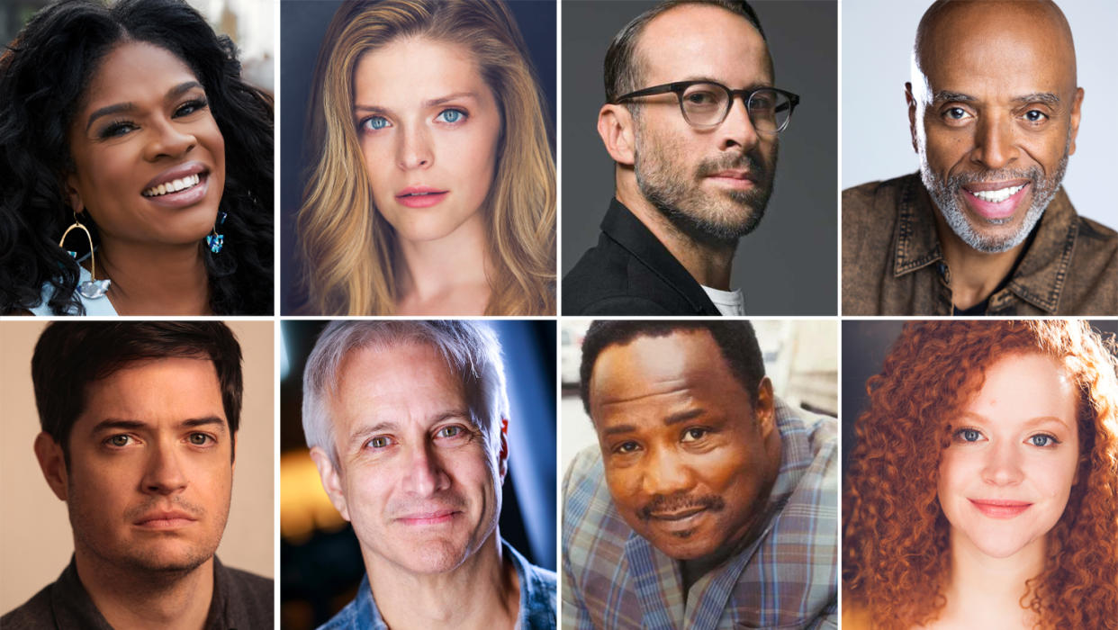 Clockwise (L-R) Edwina Findley, Molly Griggs, Jason Lee, Al Mitchell, Mary Wiseman, Isiah Whitlock Jr., Bronson Pinchot and Dan Perrault