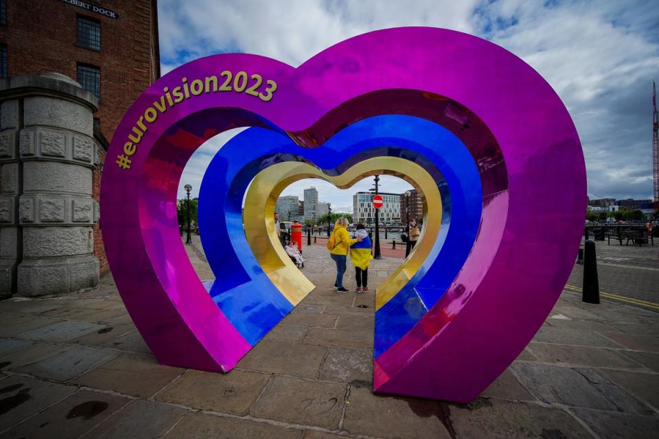 Eurovision fans around Liverpool city centre before the semi-final of Eurovision Song Contest last May (PA Wire)