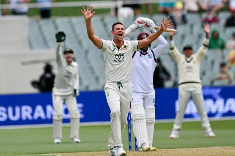 Australian bowler Josh Hazlewood took his 250th Test wicket on the first day of the opening Test against West Indies (Izhar KHAN)