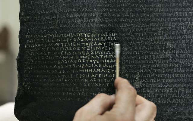 The Rosetta Stone at the British Museum (Edmond Terakopian/PA)