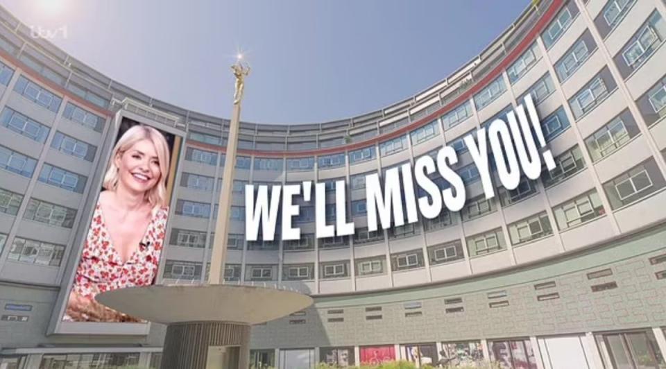 Holly Willoughby's former colleagues wish their best to her on Wednesday’s show (ITV)