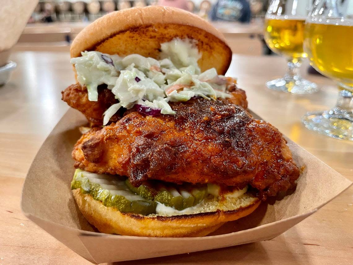 Moksa Barrel House specializes in chicken sandwiches, burgers and beer from Rocklin’s Moksa Brewing.