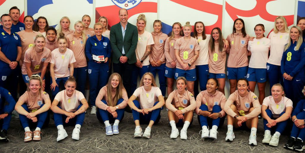 the prince of wales visits the england women's football team