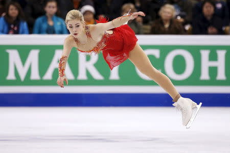 Figure Skating - ISU World Figure Skating Championships - Ladies Free Skate program - Boston, Massachusetts, United States - 02/04/16 - Gracie Gold of the United States competes. REUTERS/Brian Snyder