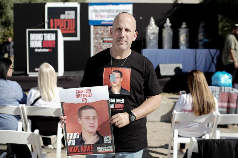 Shai Zohar, 41, uncle of Omer Neutra, in central Tel Aviv (Tom Bennett)