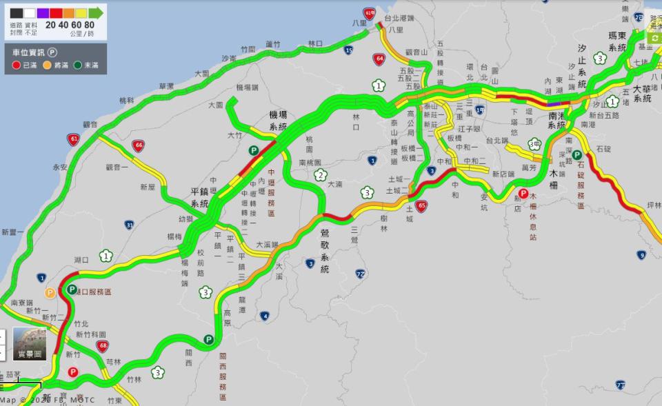 高速公路1968即時路況。（圖取自高速公路1968）