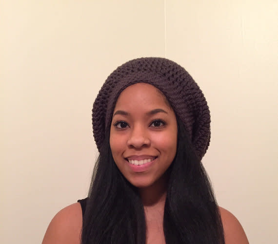 If you've got locs, braids, or long hair, <a href="https://www.etsy.com/shop/KRAFTYKUZINS3/reviews?ref=l2-see-more-feedback" target="_blank">this sheer lined beanie</a> is sturdy and big enough to not disrupt any style.