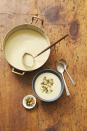 <p>Looking for cozy? Give this recipe a go, complete with an almond-thyme gremolata sprinkled on top.</p><p>Get the <strong><a href="https://www.goodhousekeeping.com/food-recipes/healthy/a47225/cauliflower-soup-recipe/" rel="nofollow noopener" target="_blank" data-ylk="slk:Creamy Cauliflower Soup with Almond-Thyme Gremolata recipe;elm:context_link;itc:0;sec:content-canvas" class="link ">Creamy Cauliflower Soup with Almond-Thyme Gremolata recipe</a></strong>.</p>