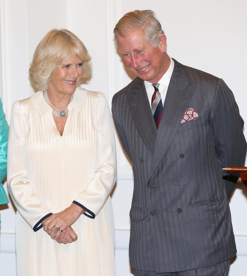 WELLINGTON, NEW ZEALAND - NOVEMBER 14: Prince Charles, Prince of Waleswith Camilla, Duchess of Cornwall on his 64th Birthday at Government House on November 14, 2012 in Wellington, New Zealand. The Royal couple are in New Zealand on the last leg of a Diamond Jubilee that takes in Papua New Guinea, Australia and New Zealand. (Photo by Chris Jackson/Getty Images)