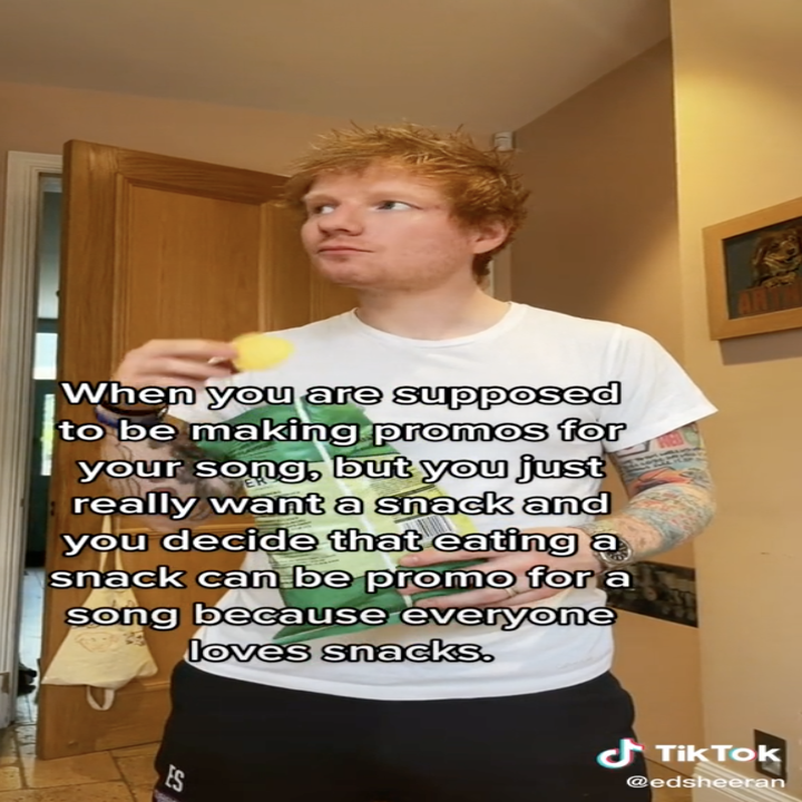 Ed clearly doesn't give a crapola about TikTok, and honestly, that's become his #brand.