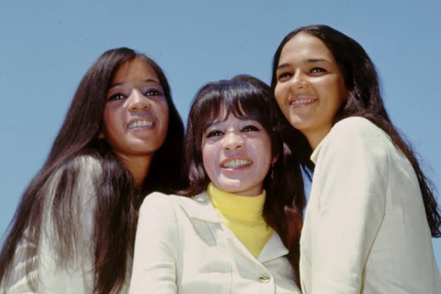 Vocal trio "Ronettes" pose for a portrait in 1964 in Los Angeles, California. (L-R) Estelle Bennett Vann, Ronnie Spector, Nedra Talley Ross. - Credit: Michael Ochs Archives/Getty Images