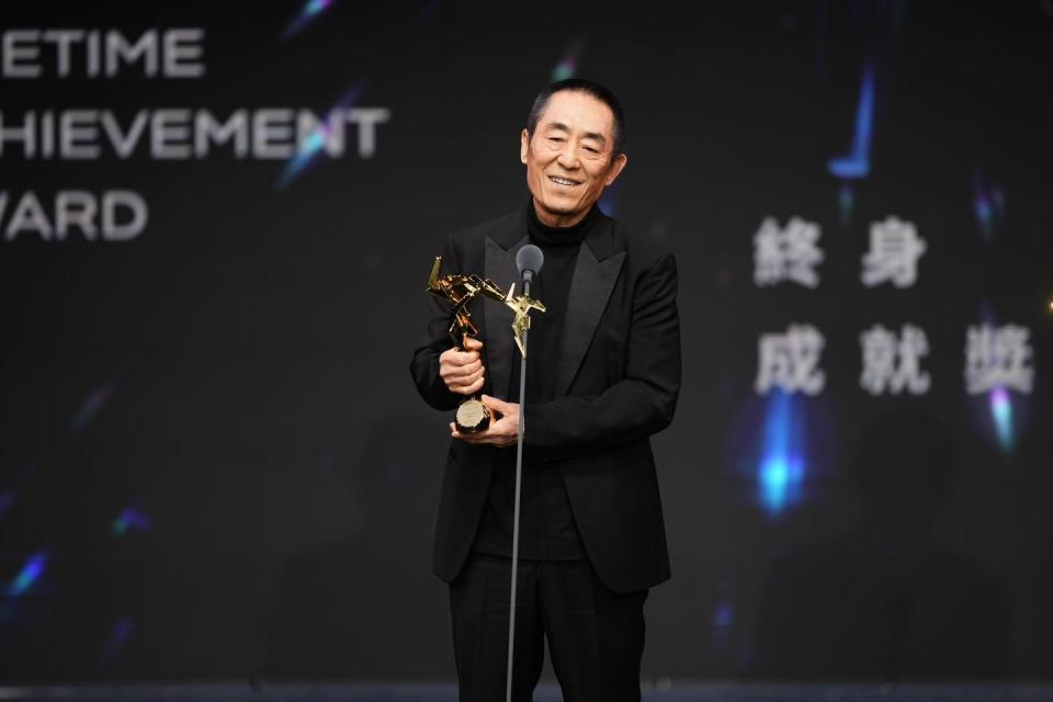 張藝謀榮獲終身成就獎。翻攝Asian Film Awards Academy臉書