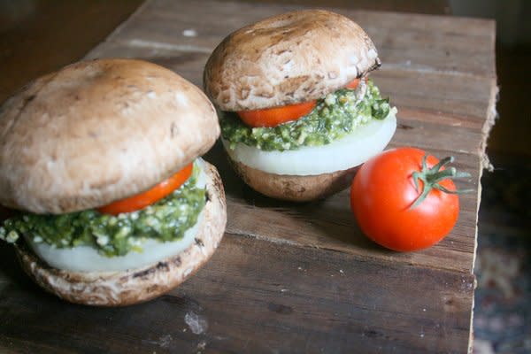 Pesto Mushroom Burgers