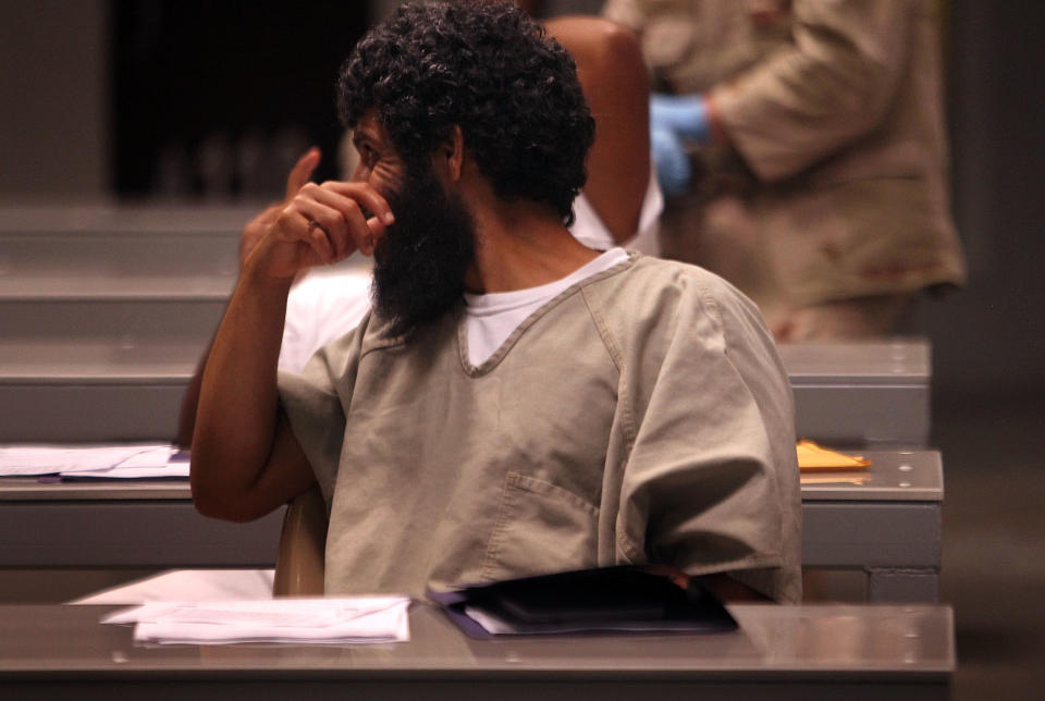 GUANTANAMO BAY, CUBA - MARCH 30:  (EDITORS NOTE: Image has been reviewed by the U.S. Military prior to transmission.) A detainee sits during a "life skills" class held for prisoners at Camp 6 in the Guantanamo Bay detention center on March 30, 2010 in Guantanamo Bay, Cuba. U.S. President Barack Obama pledged to close the facility by early 2010 but has struggled to transfer, try or release the remaining detainees from the facility, located on the U.S. Naval Base at Guantanamo Bay, Cuba.  (Photo by John Moore/Getty Images)