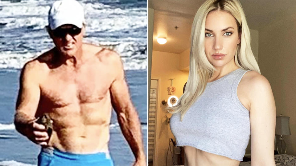 Greg Norman and Paige Spiranac, pictured here on Instagram.