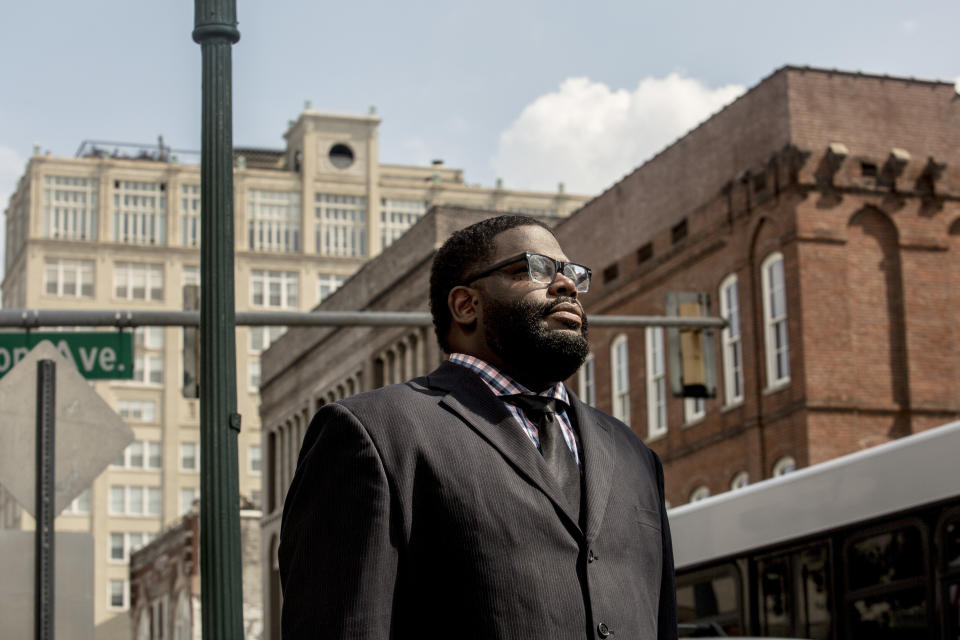 Darrell Cobbins, president and principal broker at Universal Commercial Real Estate, LLC, near his office in downtown Memphis. (Photo: Andrea Morales for HuffPost)
