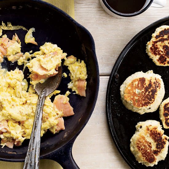 Smoked-Salmon Scramble with Dill Griddle Biscuits