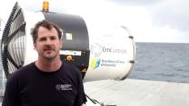 Dr Daniel Harrison is seen during the second field trial at Broadhurst Reef on the Great Barrier Reef