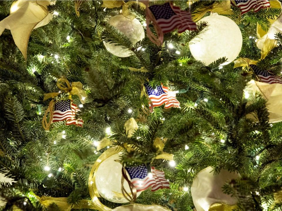The First Family's annual ornament, the American flag.