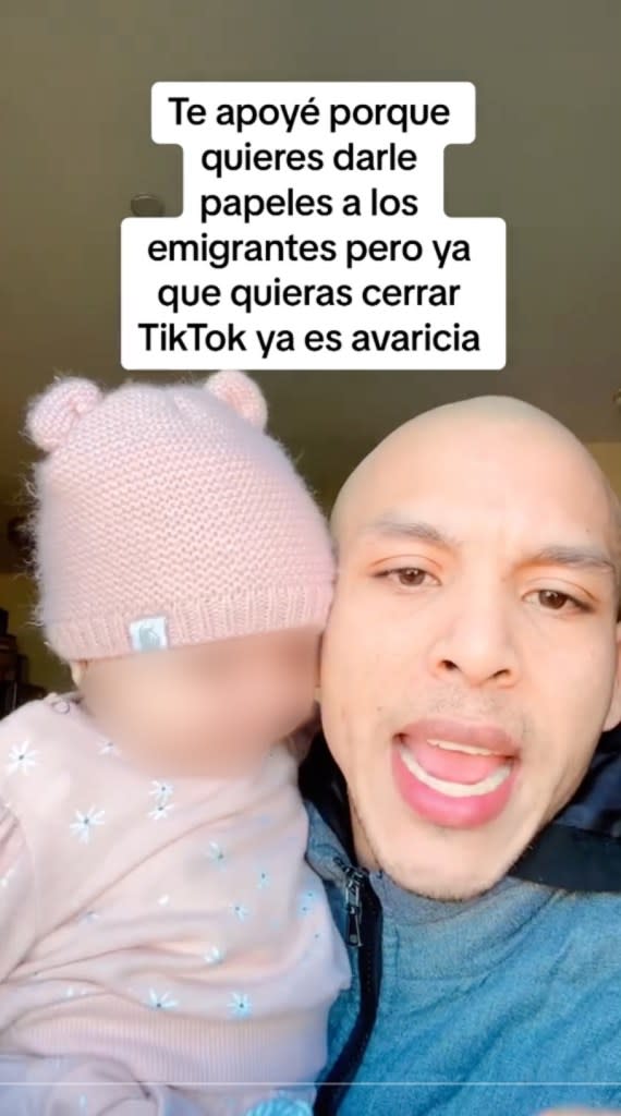 Moreno’s baby often appeared in his social media videos where he boasted about US government handouts. Leonel Moreno/TikTok