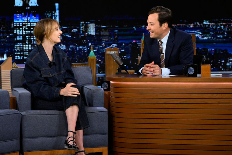 Maya Hawke on ‘The Tonight Show Starring Jimmy Fallon’ on Jun 28, 2022. - Credit: Todd Owyoung/NBC