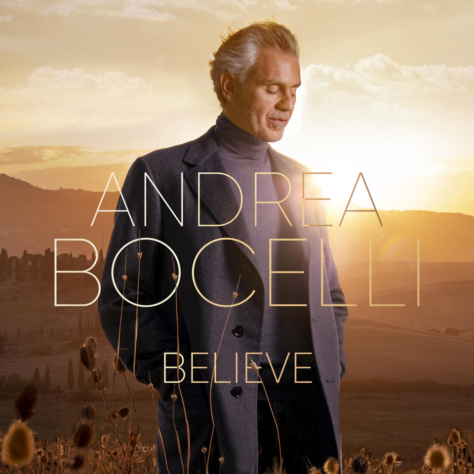 En esta portada proporcionada por Sugar/Decca Records el álbum "Believe" de Andrea Bocelli. (Sugar/Decca Records via AP)